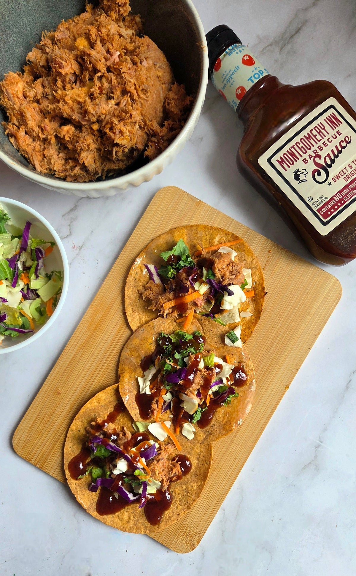 Montgomery Inn Pulled BBQ Chicken Tacos