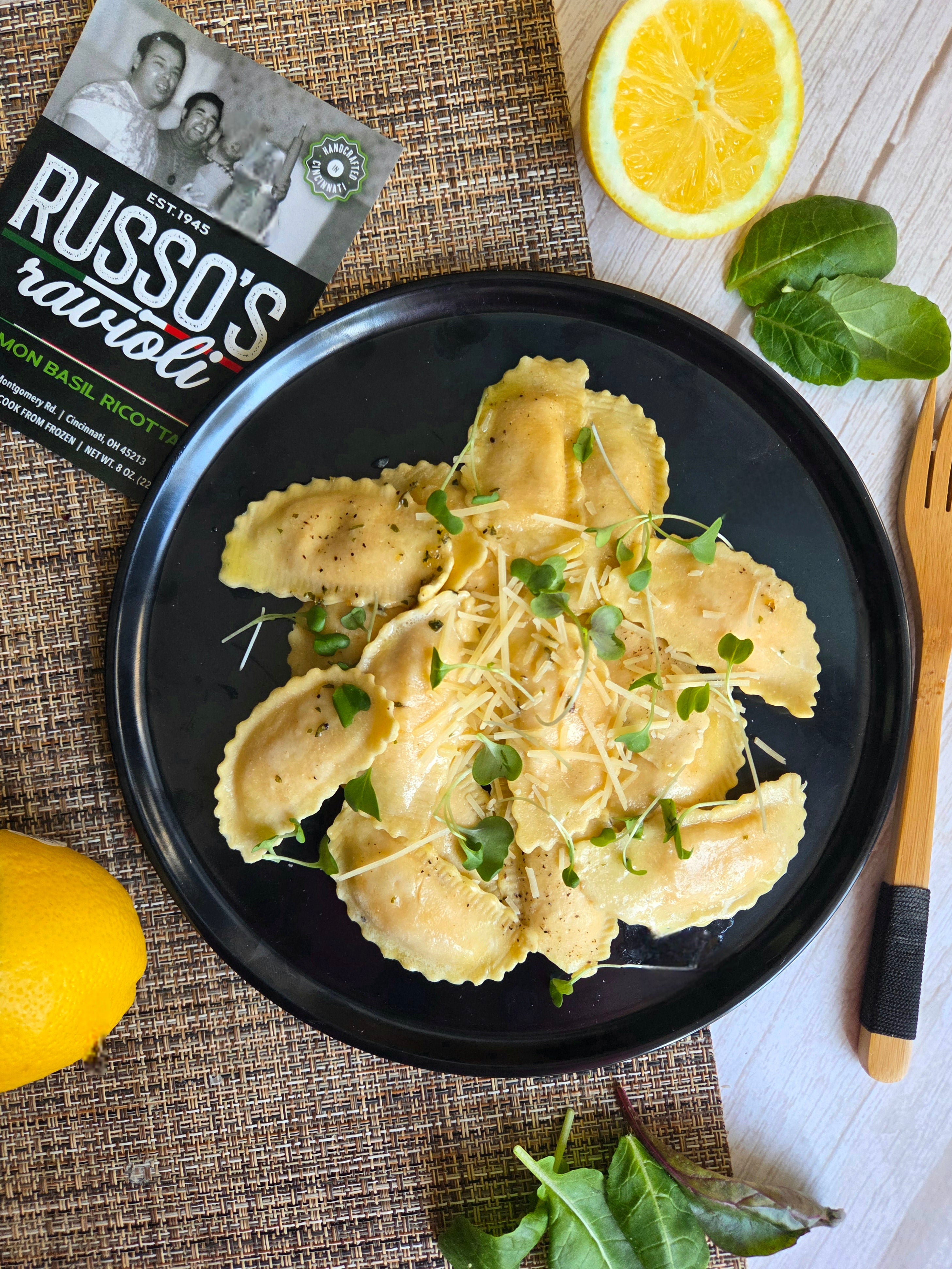 Russo's Lemon Basil Ricotta Ravioli (4 or 8 Pack)