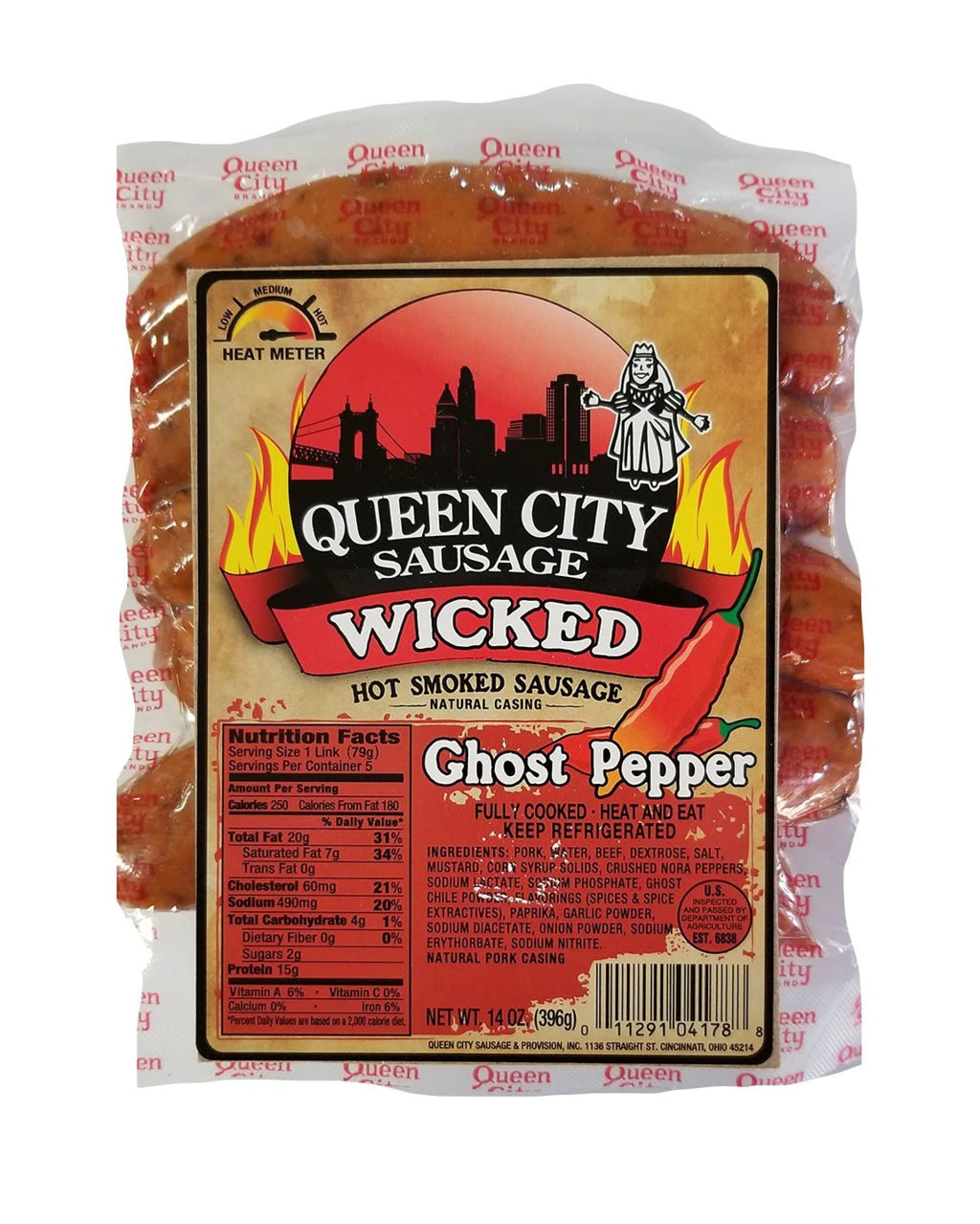 Queen City Sausage Ghost Pepper Smoked Sausage (add-on item)