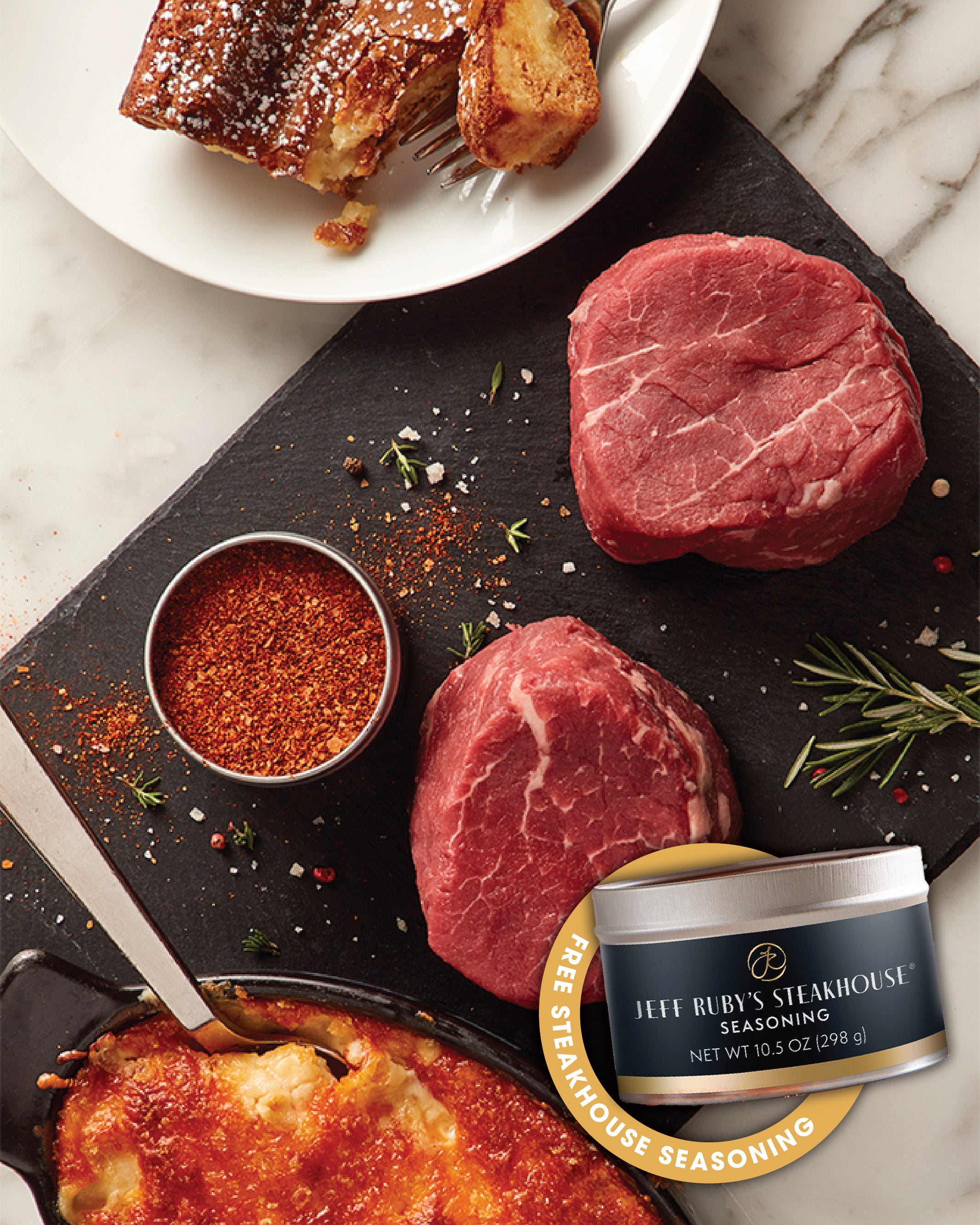 Jeff Ruby's Filet Kit with FREE Seasoning (Including Mac & Cheese and Butter Pie)