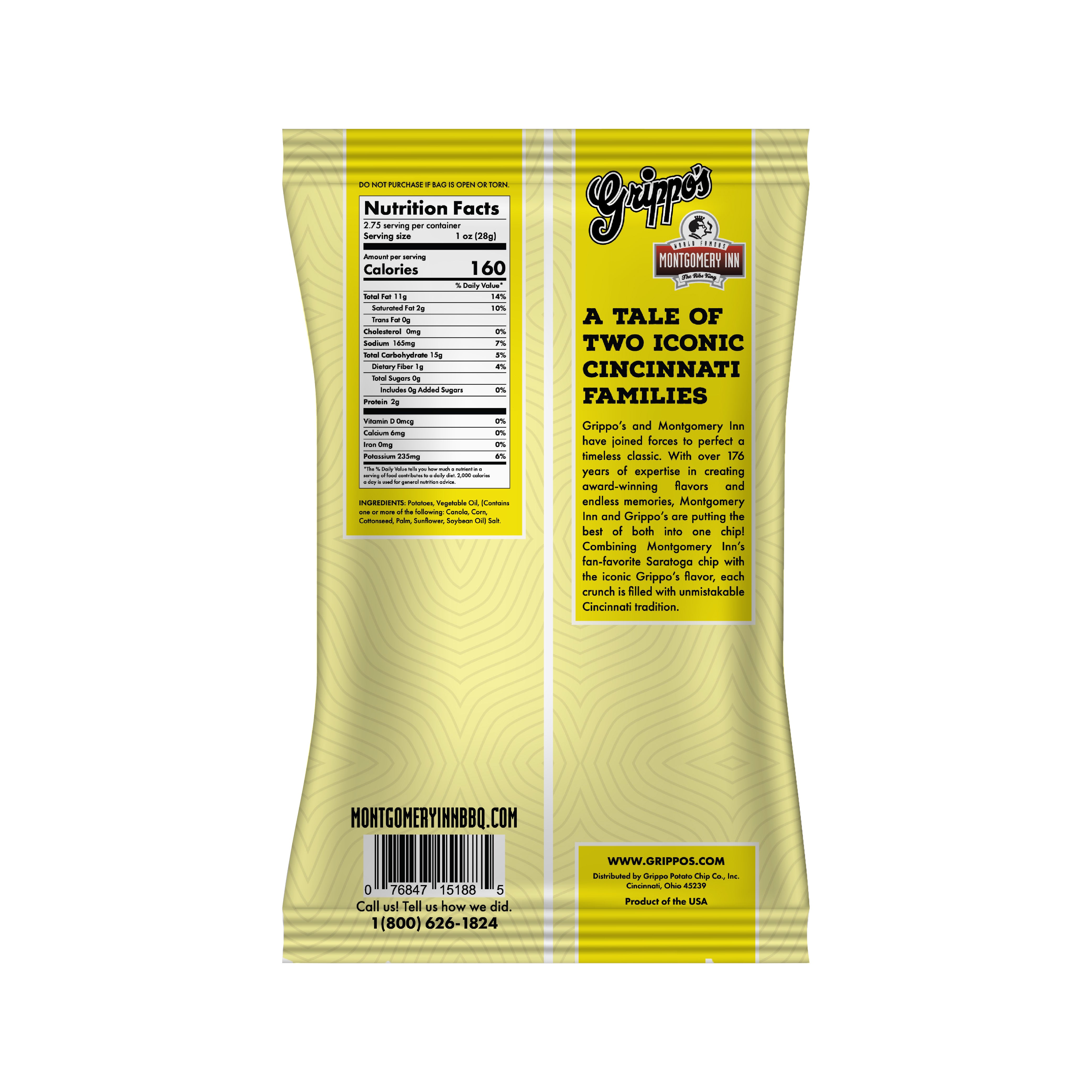 Grippo's Original Montgomery Inn Thick Cut Saratoga Style Potato Chips (8 oz)